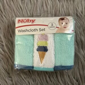 Nuby Baby Washcloth Set 3 Pack Washcloths